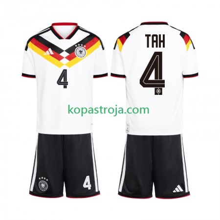 Billiga Fotbollströjor Tyskland Jonathan Tah 4 Barn Hemma tröja WM 2026 Kortärmad